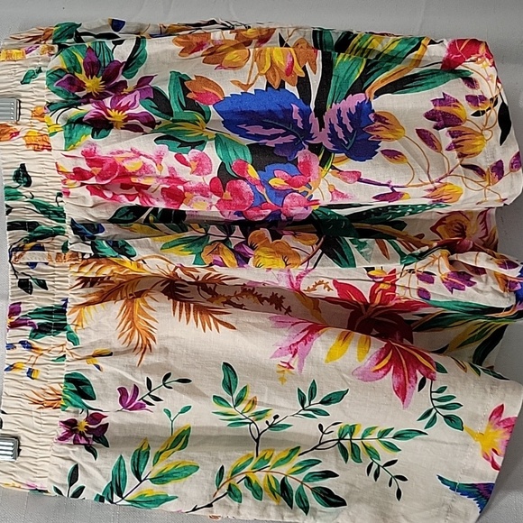 RACHEL Roy Line Floral  Green and Yellow Bermuda Shorts Tropical Print Size S - Picture 9 of 9